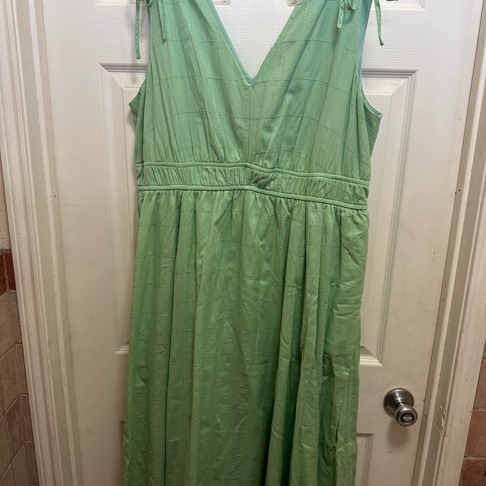 Torrid Midi Voile Tie Sleeve Dress